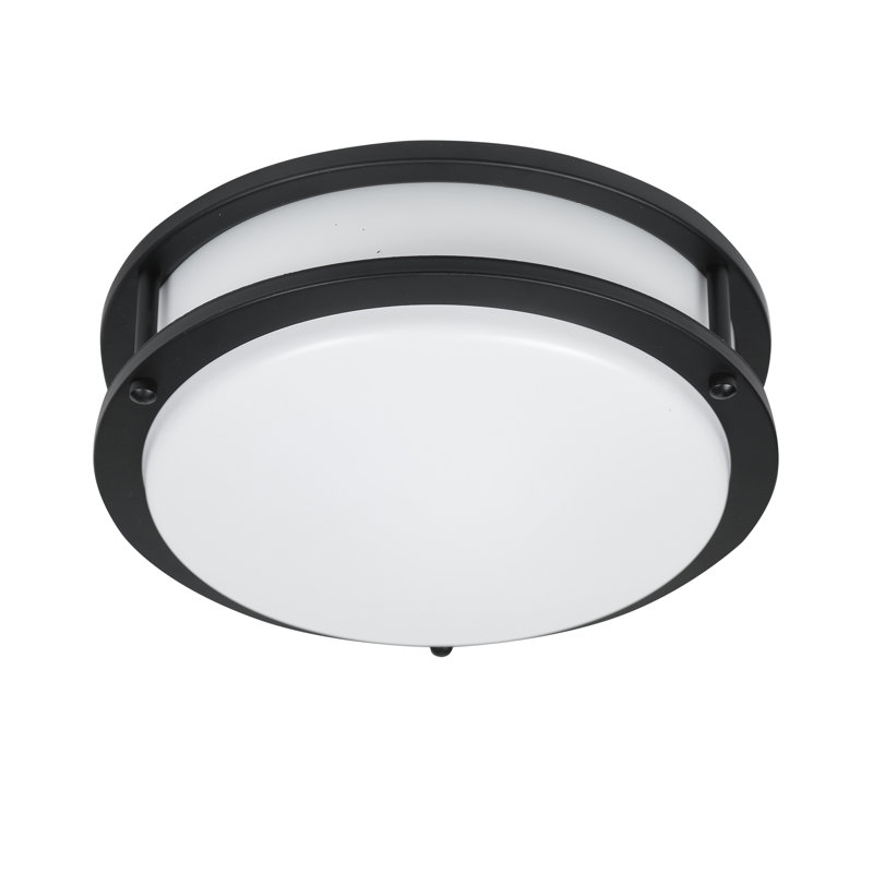 Plafonnier encastré 1 lumière Arjit, H 3,48 po x l 10,31 po x P 10,31 po, Noir mat