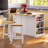Large Kitchen Island with 2 Bar Stools, Power Outlet-102218099-126674119