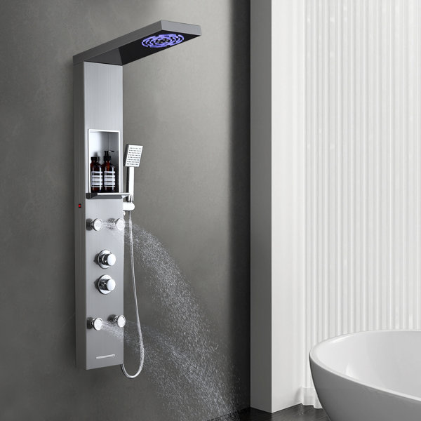 OUGOO Shower Panel with Full Body Shower Head | Wayfair