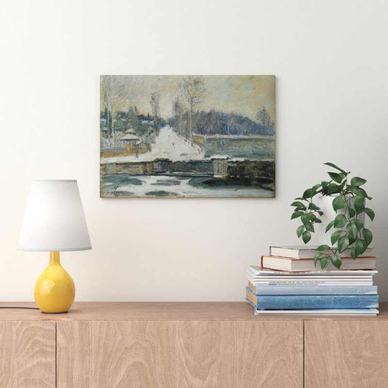 Landscape (2) by Alfred Sisley - Wrapped Canvas Painting, 35cm H x 50cm W
