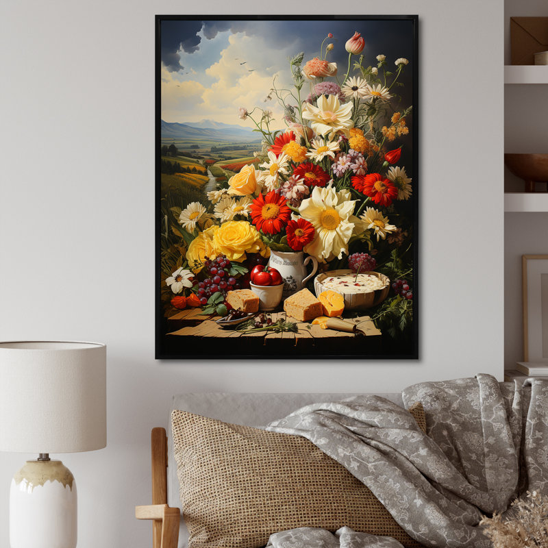 Lait et lait crémeux moments sur toile, H 40 po x l 30 po x P 1,5 po, Cadre flottant noir
