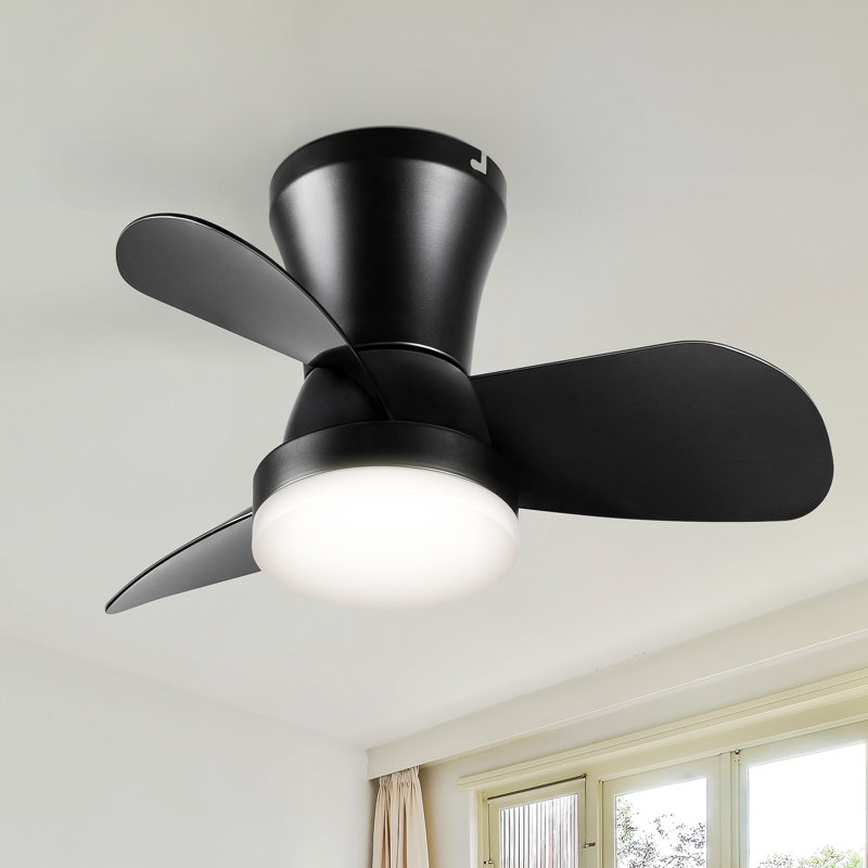 Ventilateur de plafond avec télécommande et lumière DEL, Noir, 22"