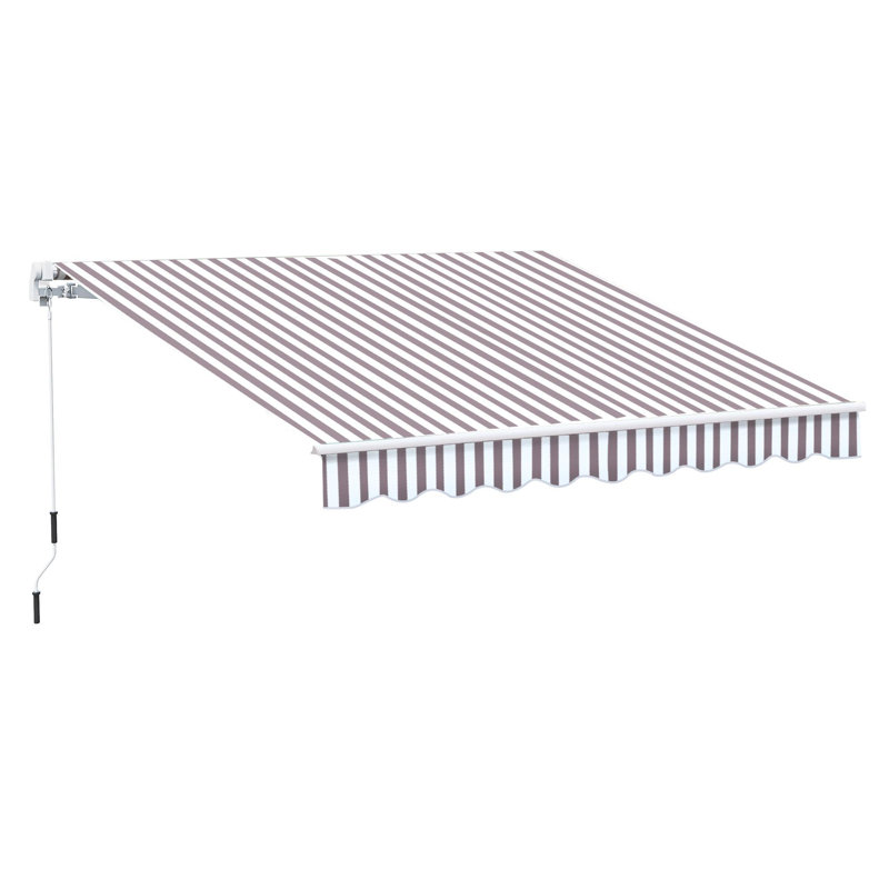 Auvents rétractables, Café rayé, H 59 po x l 116,3 po x P 96,5 po