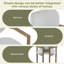 Ensemble de 2 chaises de salle à manger rembourrées avec accoudoirs en bois d'hévéa, capacité de poids de 300 lb-614917316