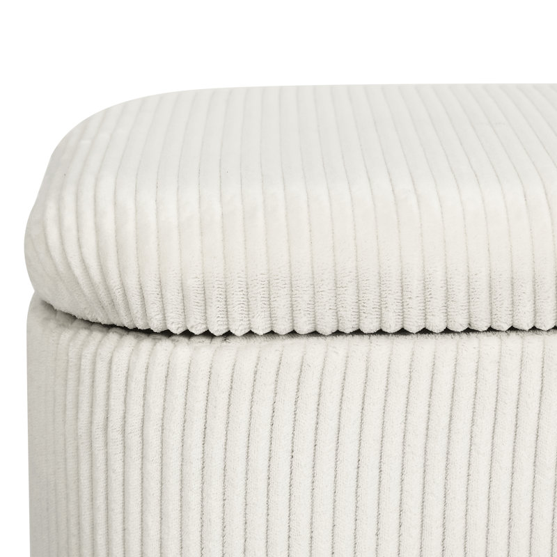 Repose-pieds rectangulaire en velours avec repose-pieds, Blanc