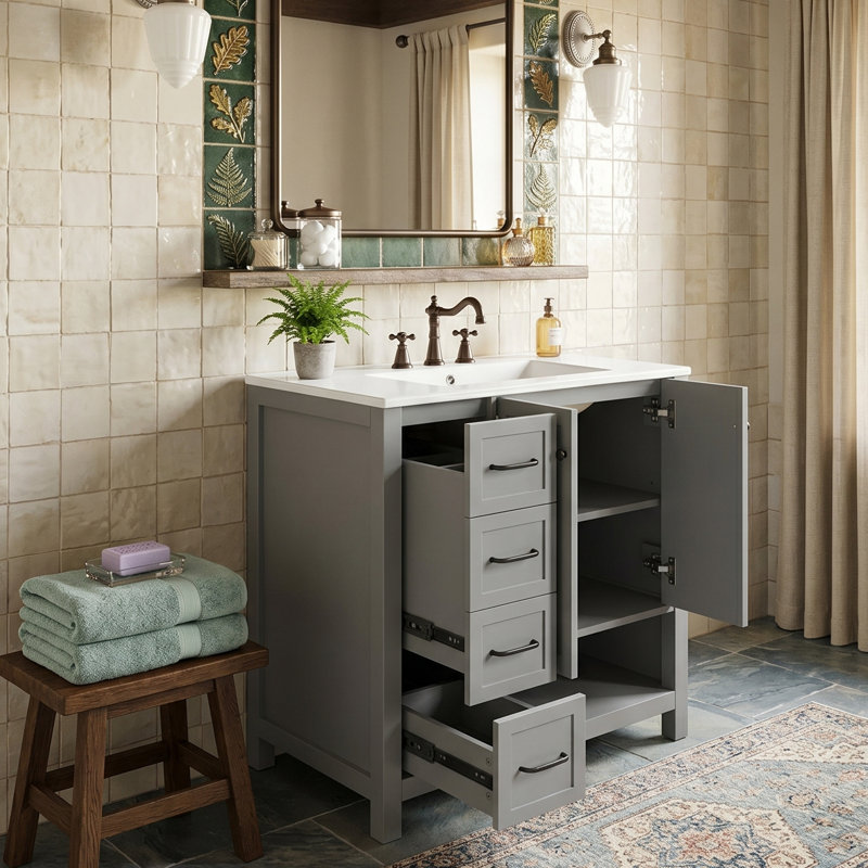 Meuble-lavabo autoportant de style shaker 30 po Modern Artisan, Gray