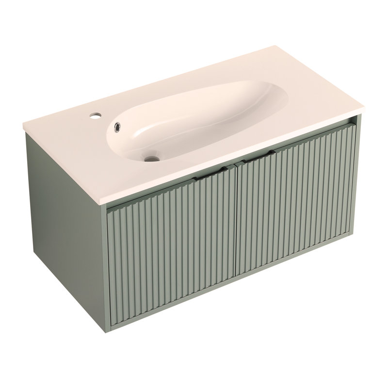 Meuble-lavabo flottant 36 po avec lavabo en résine