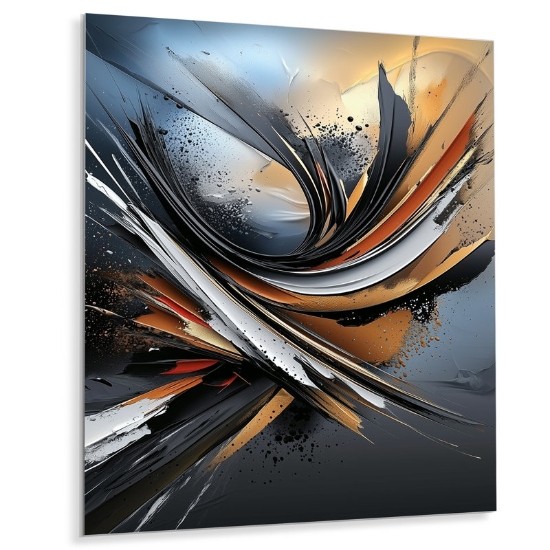 Émotionnel «Fractals of Volcano I», impression murale abstraite en métal, H 20 po x l 12 po x P 0,84 po