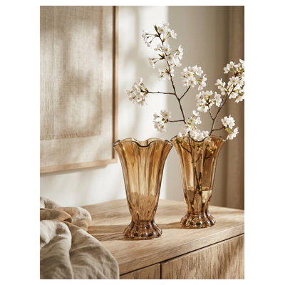 Ensemble de 2 vases en verre à volants 6,1 "x 9,1"