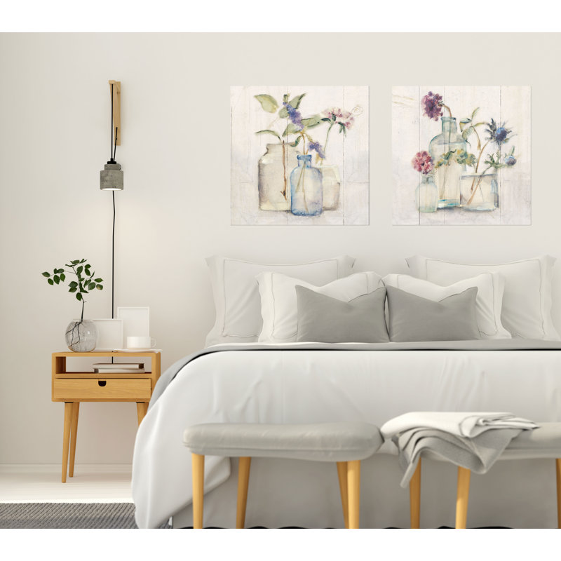 «Blossoms on Birch I & II» par Cheri Blum - ensemble de 2 reproductions de peintures à l'acrylique, Papier