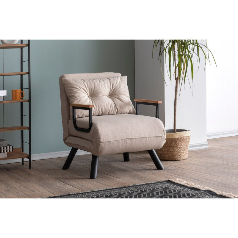 Fauteuil convertible Aakira, Crème ; lin