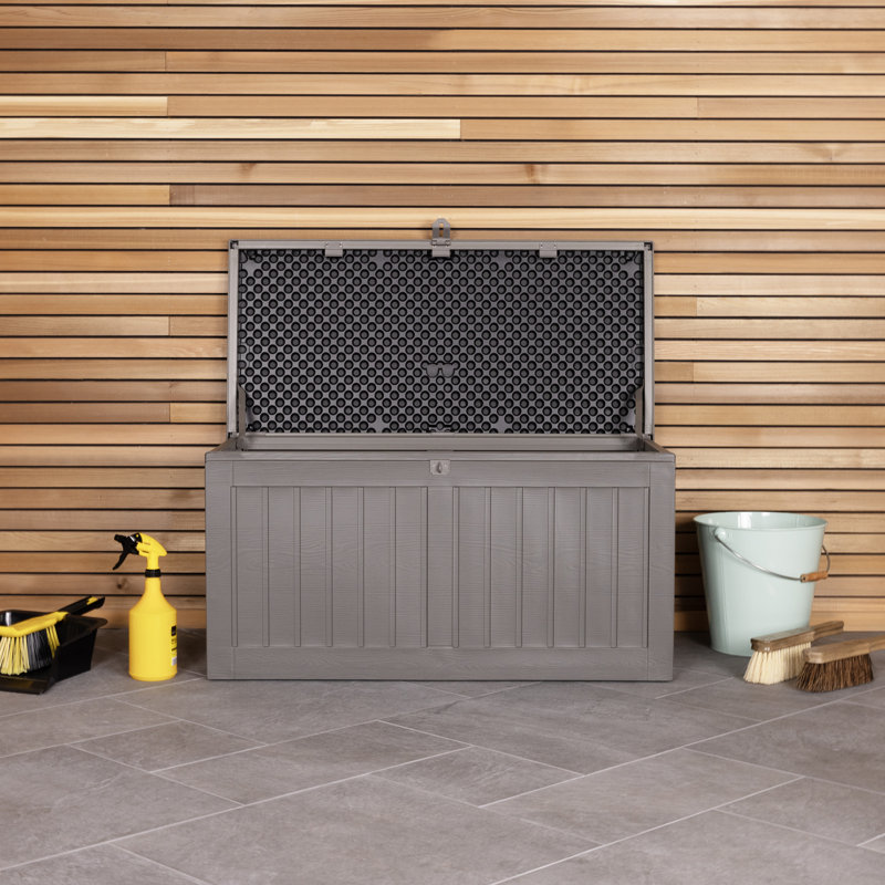 Dakota Fields Danberry 96cm W 190L Water Resistant Plastic Lockable Deck Box in Grey