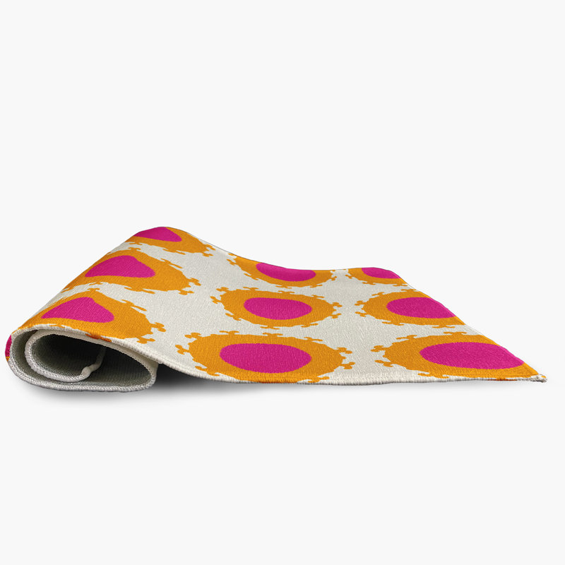 Tapis en chenille tissé à la machine clair clair / rose / orange Clairemarie, Rectangle 2 pi x 3 pi