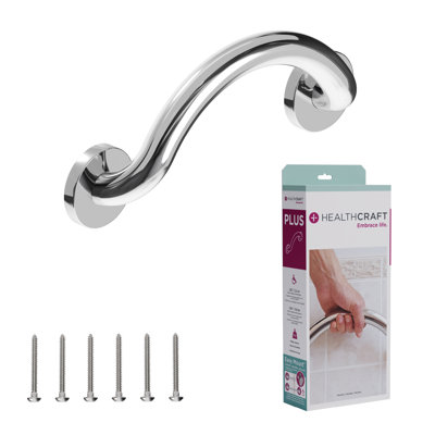PLUS Corner Shelf, Grab Bar for Bath and Shower Safety (500 lb. Capacity)