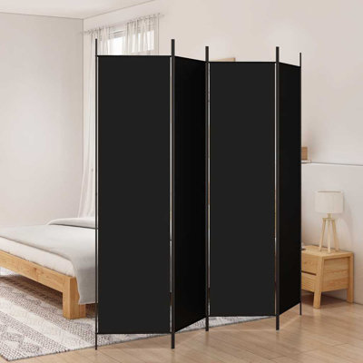 Cloison 4 panneaux 4 panneaux d'intimité pliables en tissu noir 78,7 x 78,7 po