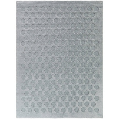 Maceo Teal Tonal Dot Area Rug