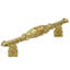 Acanthus 3 inches c.c. pull Romanesque style with column base in Gilded Mercury-182149447-182149499