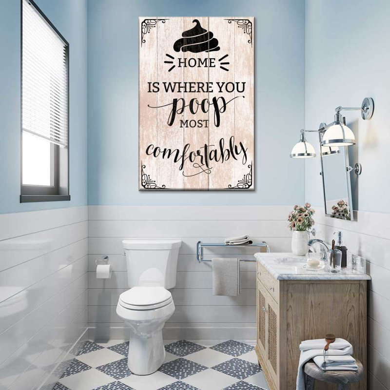 «Bathroom Humor Quotes», impression sur toile, H 48 po x l 32 po x P 1,25 po