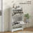 Slim Shoe Cabinet for Entryway, Farmhouse Hidden Shoe Storage Cabinet with 2 Flip Drawers and Adjustable Shelves for 8 Pairs of Shoes, Distressed White