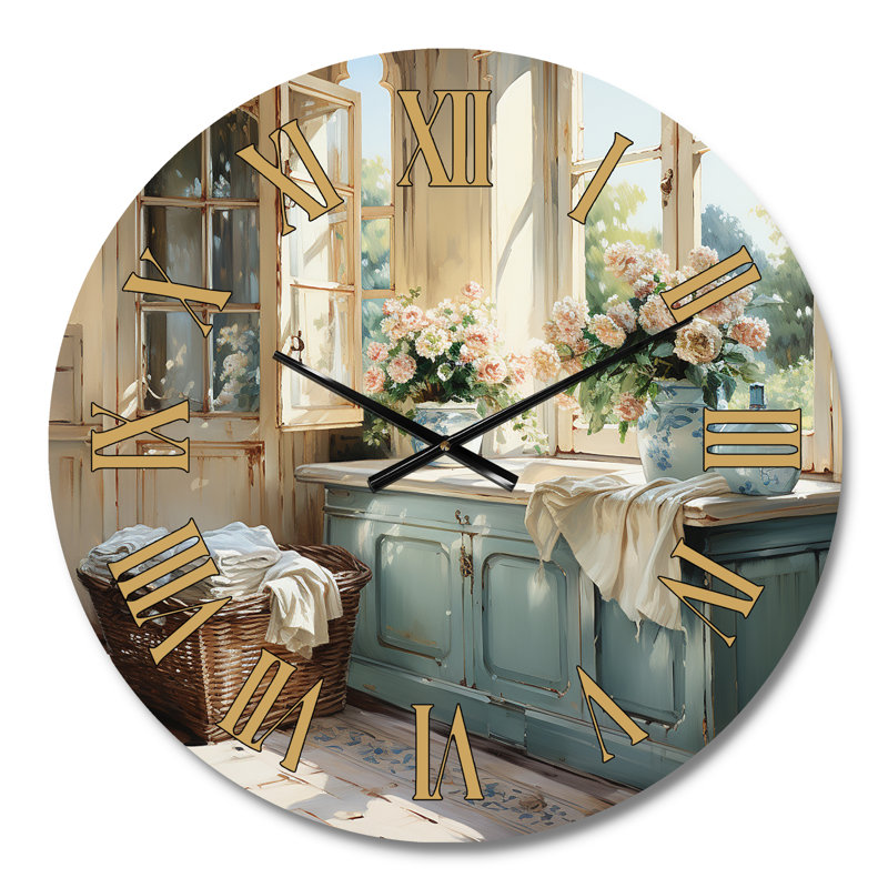 Laundry Room French Vintage I - Horloge murale, Médium