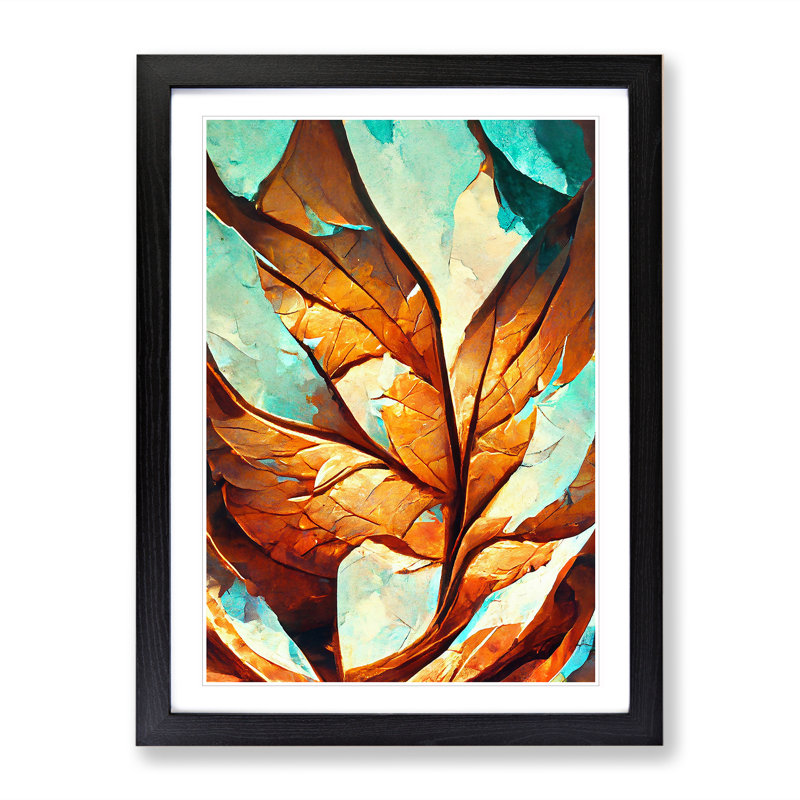 Leaf - Framed Print, Black, 64cm H x 46cm W x 2cm D