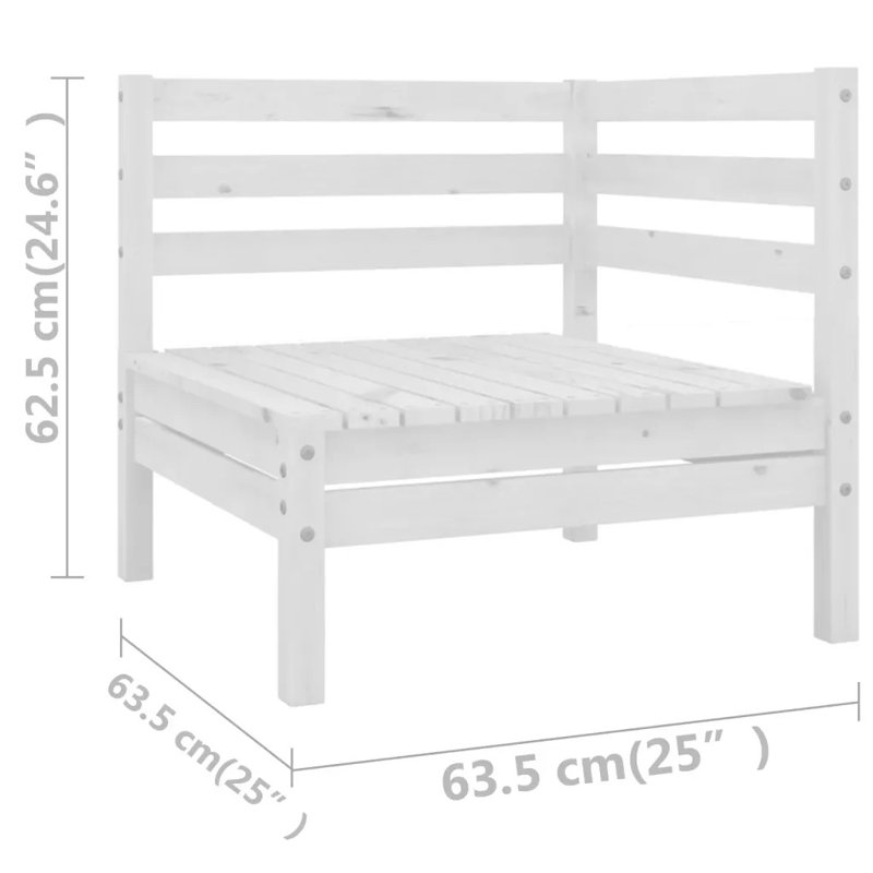 Ensemble de canapé modulaire de jardin 7 pièces vidaXL, Blanc