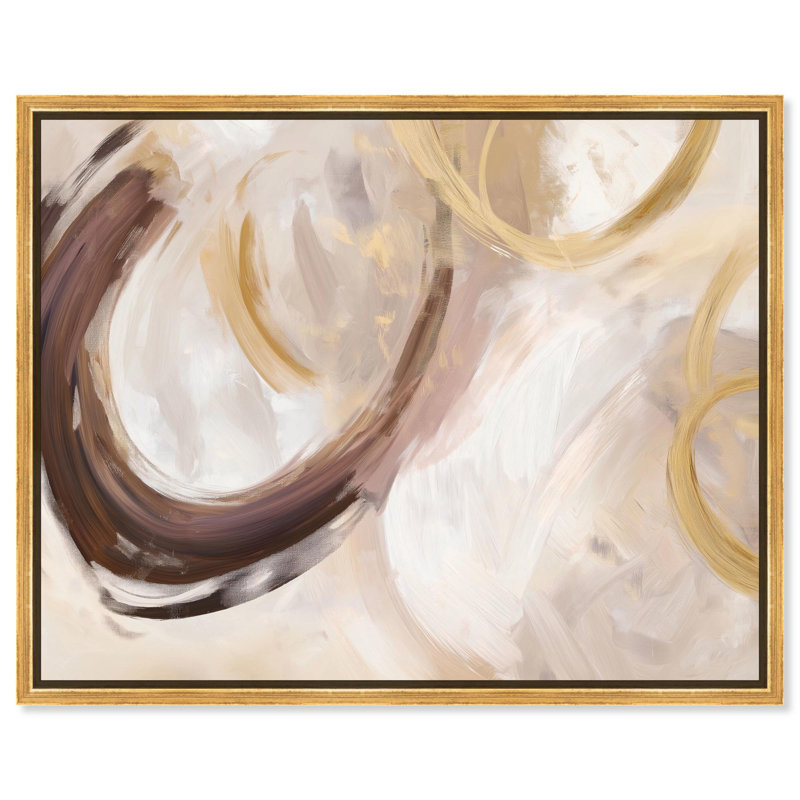 Zaylee I, toile de luxe, art abstrait par, H 25 po x l 31 po, Cadre doré