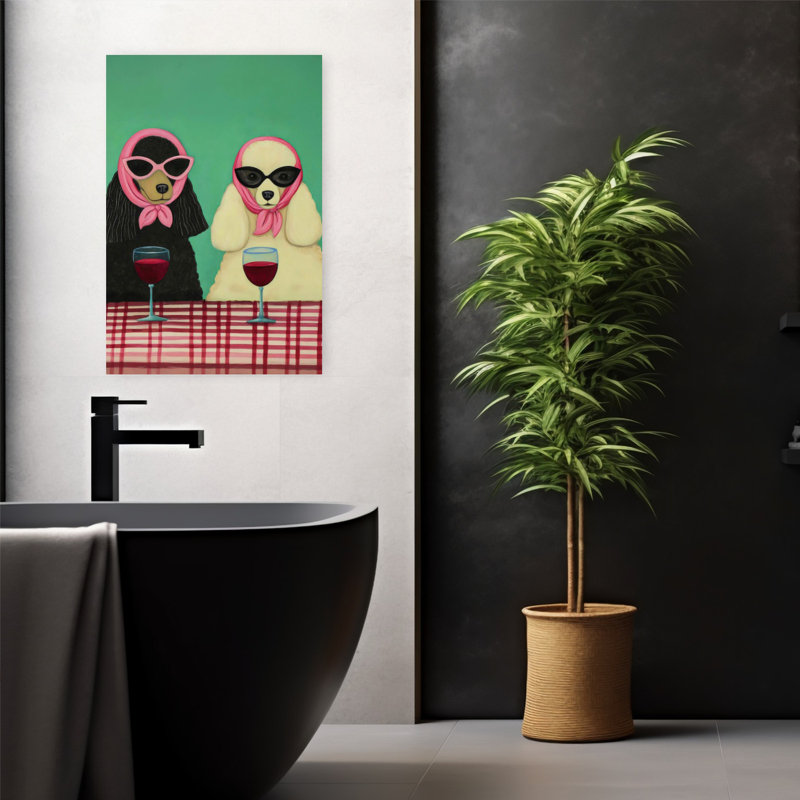 Posh Dogs, art mural contemporain abstrait, H 24 po x l 16 po