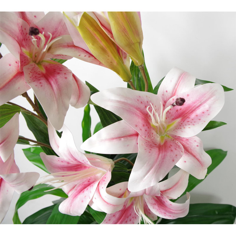 90cm Faux Flowering Plant in Pot Liner, Pink