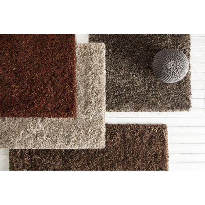 Fulda Aviles Authentic Hand-Woven Handmade Black, Brown & Gray High Pile Modern Mixed Texture Wool & Polyester Area Rug