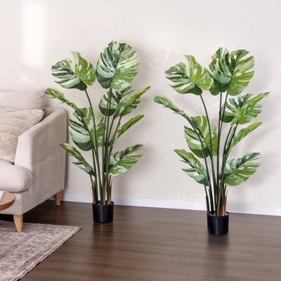 Aaliyah 4 Ft Tall Faux Monstera Plant in Pot