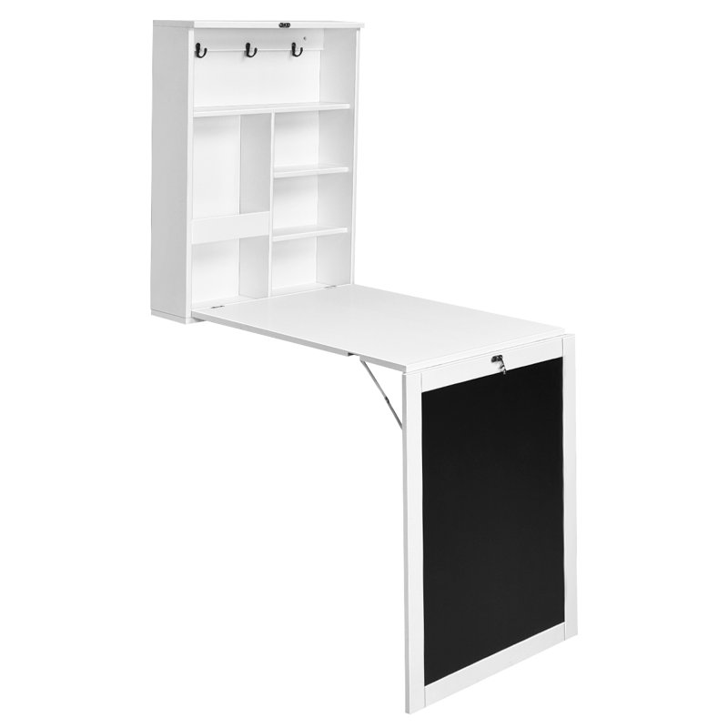 Accie 60cm Fold-in-Half Folding Table, White/Black