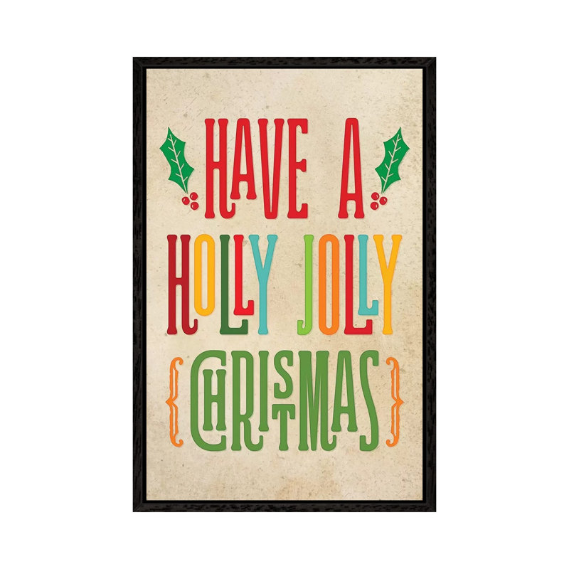 Colourful Christmas I - Print on Canvas, Black Framed, 66.04 cm H x 45.72 cm W