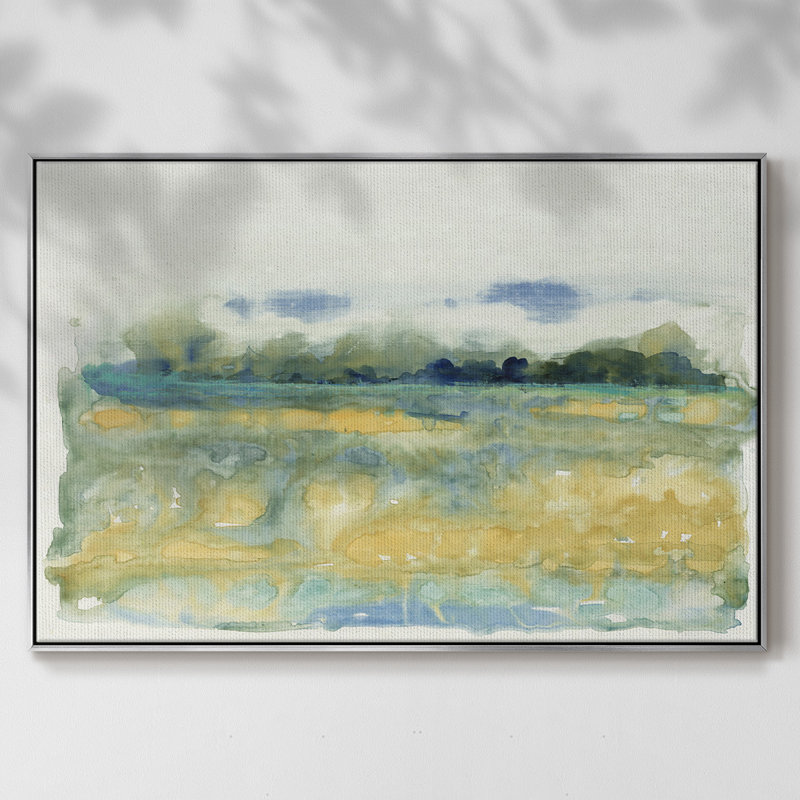 «Flowing Landscape I», reproduction sur toile, H 17 po x l 25 po x P 2 po, Argent