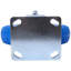 2 roulettes 8 pouces à roulettes plates et fixes, moyeu en acier avec roulements à billes, essieu centré à alésage 5/8 po - Bleu