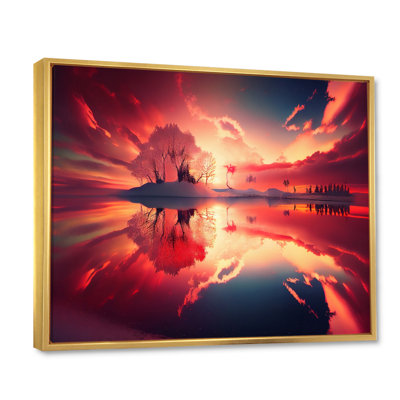 «Majestic Sunshine over Snowy Winter Lake», reproduction sur toile