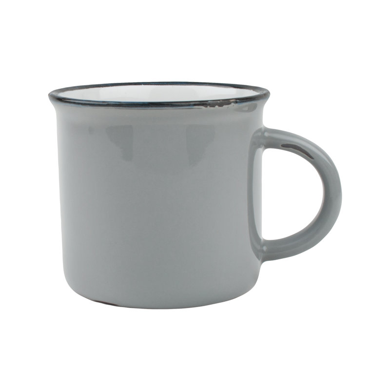 Tinware Stoneware Coffee Mug, Light Grey