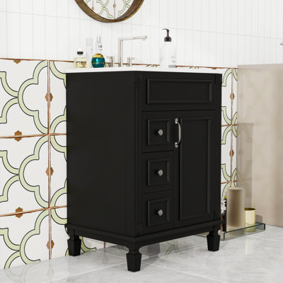 Meuble-lavabo avec 2 tiroirs et tablette réglable