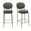 Ensemble de 2 tabourets de bar 29 po rembourrés en similicuir avec pieds dorés (vert)