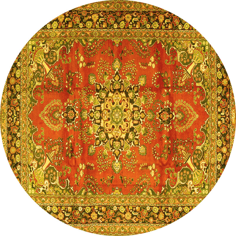 Washable Oriental Indoor Rug, Round 4'