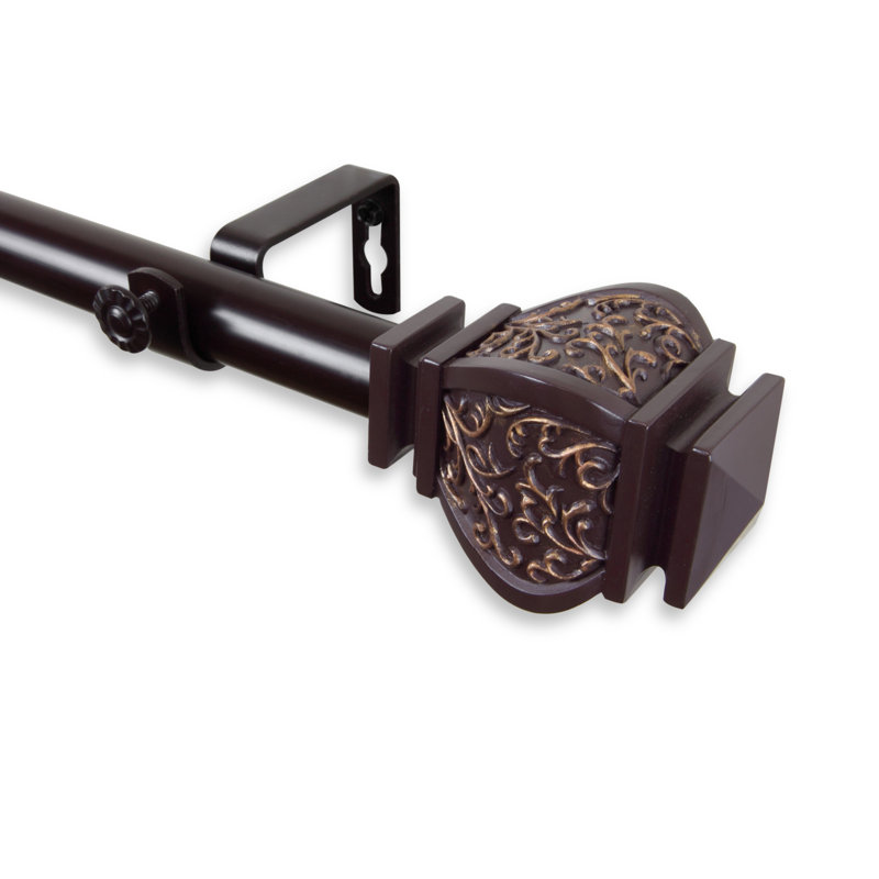 Tringle à rideaux simple Mcfee, l 160 po à 240 po, Acajou