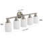 31" Modern Five-Light Wall-Mounted Vanity Light Fixture With Frosted Glass Shades (Bulbs Not Included)