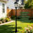 Solar Post Light Streetlight Black Aluminium