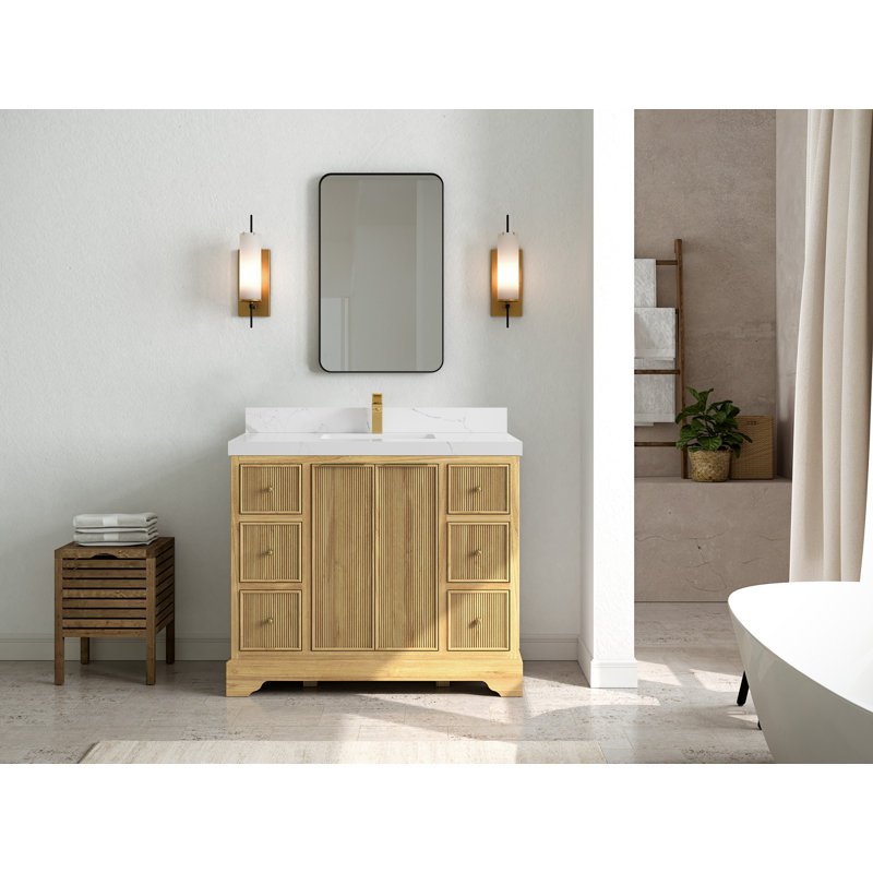 Meuble-lavabo simple l 42 po x P 22 po x H 36 po, Calacatta Laza