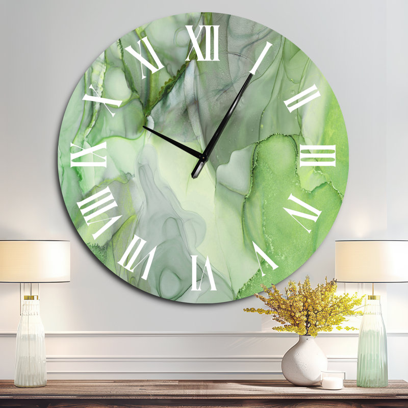 Horloge murale Tender, Surdimensionné, Vert/blanc
