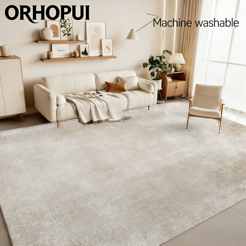 Devnew Solid Colour Machine Printed Area Rug, Rectangle 230 x 340 cm