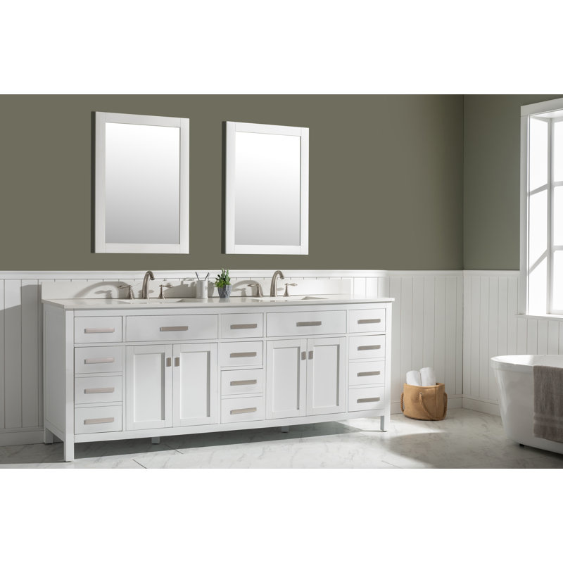 Ensemble de meuble-lavabo double 84 po Binion, Blanc