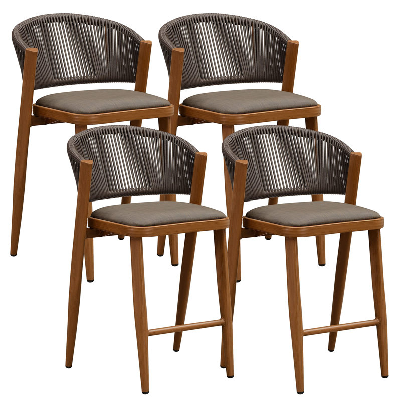 Tabouret d'extérieur avec coussin Brasia, 25.79", Brun