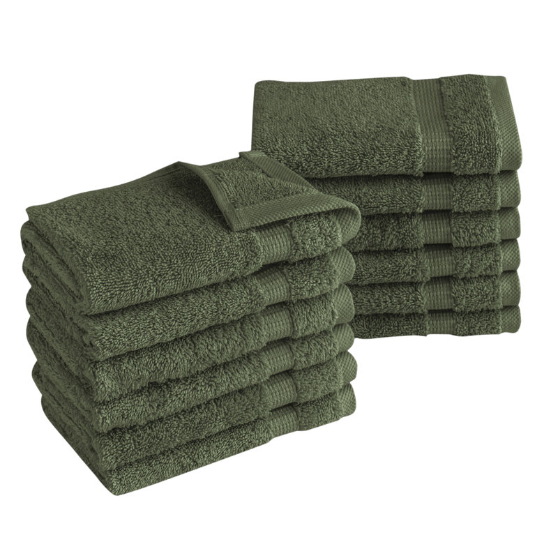 Agathon Turkish Towel,100% Cotton Washcloth, Green