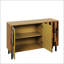 Buffet d'appoint moderne avec motif en bois droit, parfait pour un rangement élégant et un décor dans n'importe quel espace de vie-1082815043